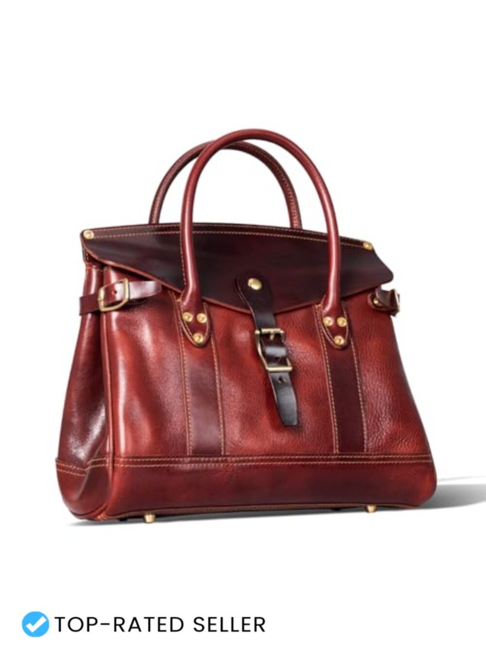 Genuine Leather Satchel Handbag Women Men, Top-Grain Vegetable-Tanned,